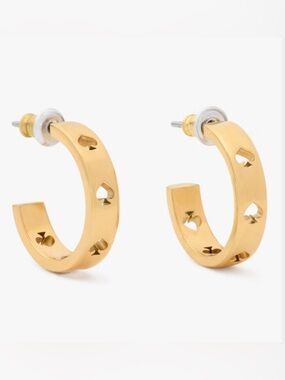 NWT! ♠️ Kate spade Hoop Earrings in gold with cutout spades
